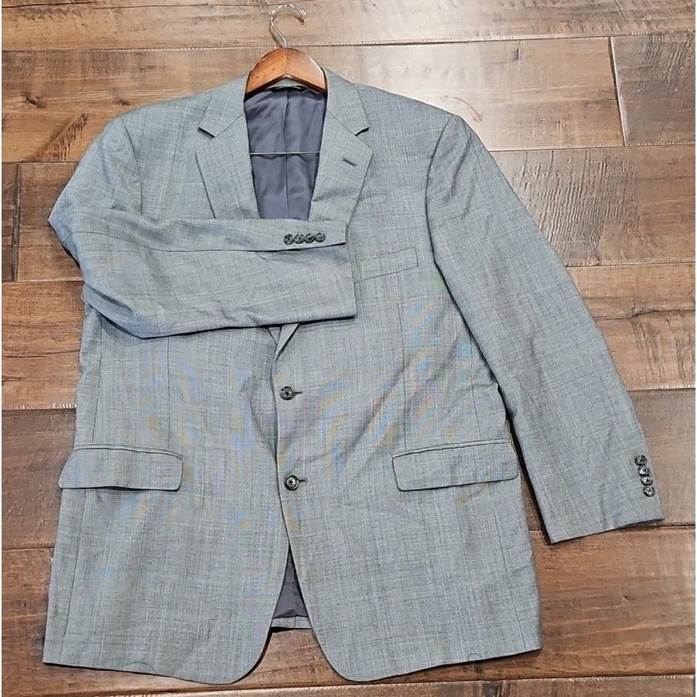 Southwick Clothes Gray Striped Wool Blazer Jacket Made in USA 46L